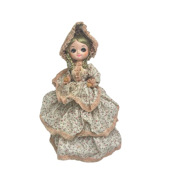 Vintage BIG EYES BRADLEY DOLL LISA-Made in Korea-Flower Dress w/ Bonnet 11" tall - Picture 7 of 16